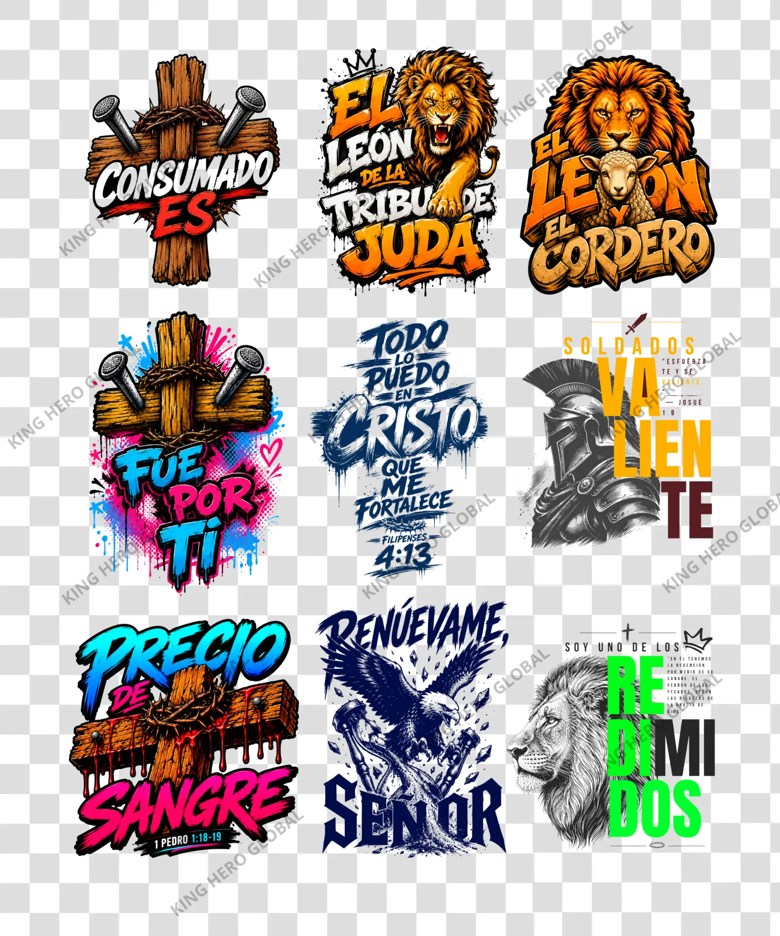 Colección de diseños cristianos en PNG